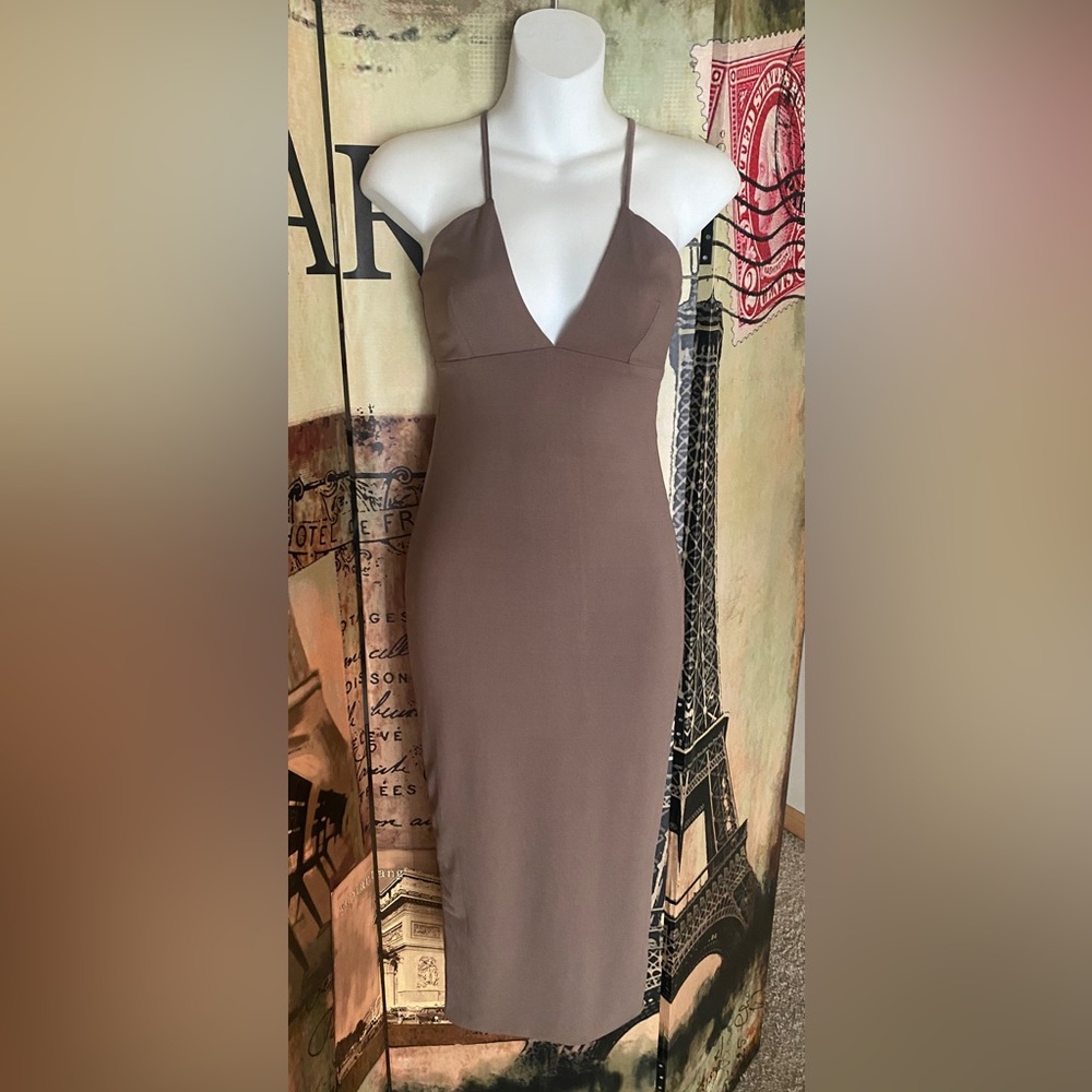 Emprada midi dress, brown/neutral, Size Small